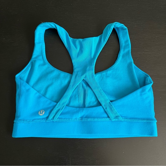 Women’s Lululemon Athletica Fast Lane Indian Ocean Blue Racerback Sports Bra 6 - Picture 3 of 5